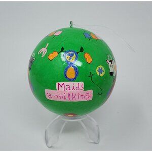 Crate & Barrel Twelve Days Of Christmas Ornament Day 8 Maids a Milking VTg 3"